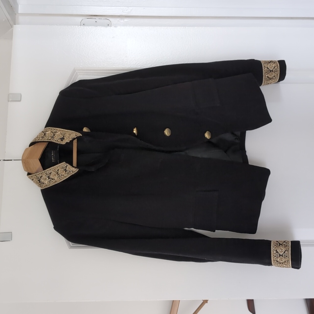 Zara Black Jacket with Gold Accents